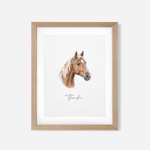 Personalized Horse Gift, Hand Drawn Custom Horse Portrait, Horse Lover Gift, Unique Gift for Horse, Equestrian Gifts, Horse Rider Gift