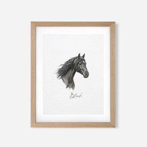 Personalized Horse Gift, Hand Drawn Custom Horse Portrait, Horse Lover Gift, Unique Gift for Horse, Equestrian Gifts, Horse Rider Gift