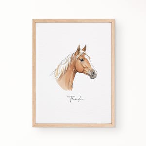 Personalized Horse Gift, Hand Drawn Custom Horse Portrait, Horse Lover Gift, Unique Gift for Horse, Equestrian Gifts, Horse Rider Gift