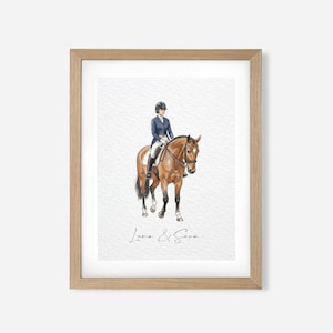 Personalized Horse Gift, Hand Drawn Custom Horse Portrait, Horse Lover Gift, Unique Gift for Horse, Equestrian Gifts, Horse Rider Gift