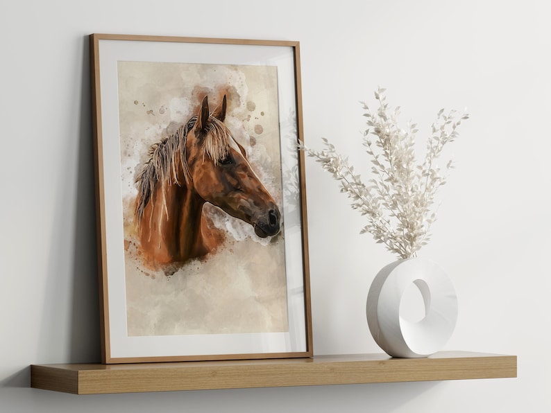Custom pet portrait – detailed horse artwork from your photo