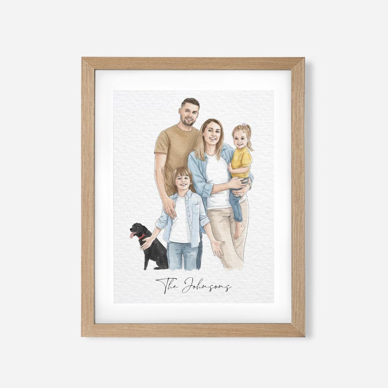 Custom Hand-Drawn Painting from photo, Custom Watercolor Family Portrait from photo, Custom Mother Father gift, Gift from Daugther