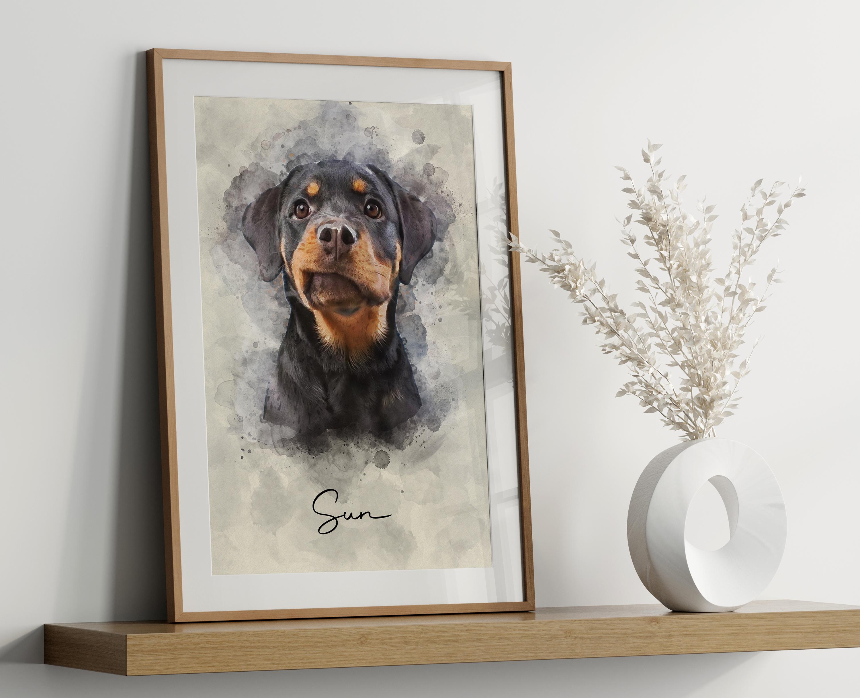 Custom Pet Portraits Using Pet Photo Personalized Digital Dog Portraits ...