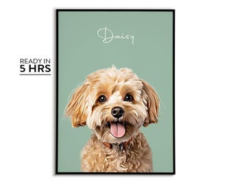 Retrato de mascota personalizado a partir de foto, regalo digital personalizado para perro y gato, retratos pintados a mano