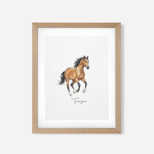 Personalized Horse Gift, Hand Drawn Custom Horse Portrait, Horse Lover Gift, Unique Gift for Horse, Equestrian Gifts, Horse Rider Gift