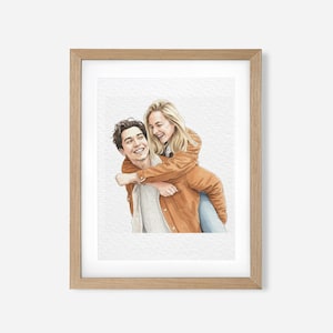 Custom Hand-Drawn Painting from photo, Custom Watercolor Family Portrait from photo, Custom Mother Father gift, Gift from Daugther