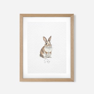 Custom Rabbit Portrait, Pet Portrait, Custom Bunny Portrait, Pet Memorial, Rabbit Lover Gift, Personalized Rabbit Painting, Rabbit Print