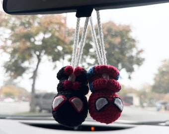 Handmade Crochet Spider-Man Car Hanger