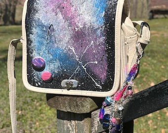 Galaxy Splatter Painted Bag, Handpainted
