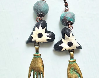Nsoromma Paper Mache Dangle Earrings and Pendant Necklaces Series
