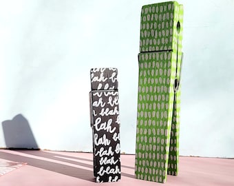 Oversized Handpainted Clothespin Note Holder Desk Accessory: Dial Tone