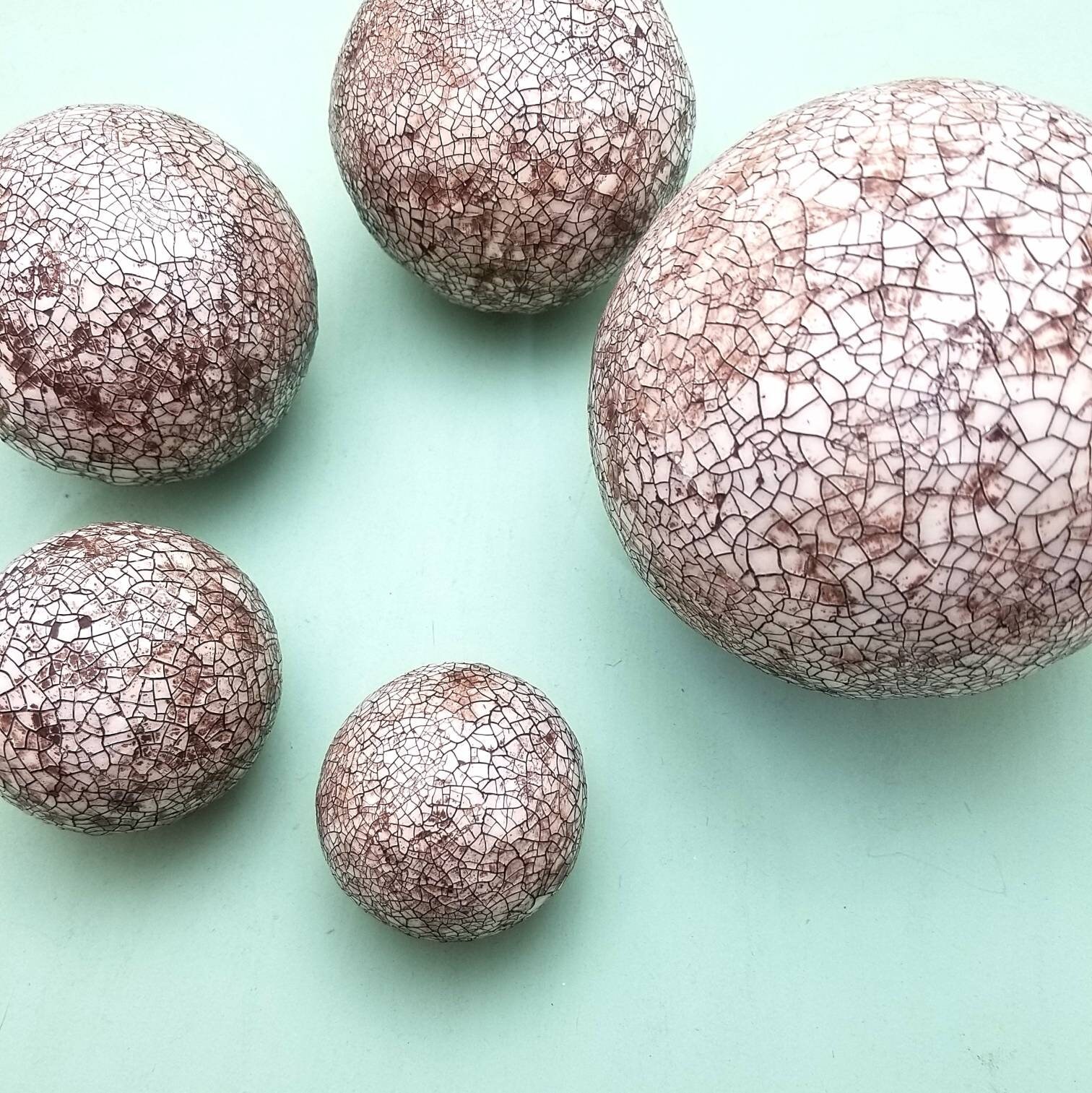 Paper Mache Balls Rustic Decorative Recycled Paper Nesting Etsy