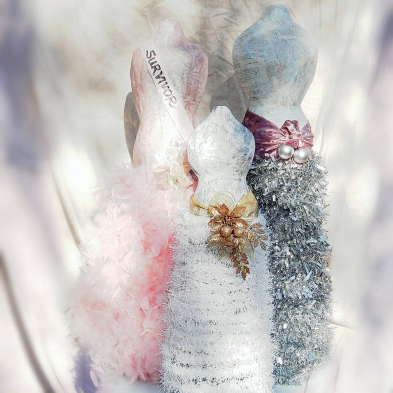 Rustic Paper Mache Tabletop Mannequin Christmas Trees Etsy