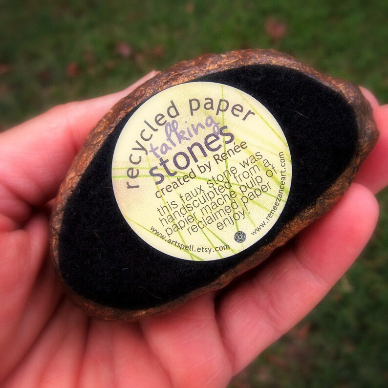 Paper Mache Rock Papier Mache With Words Sculpture PLEASE Etsy