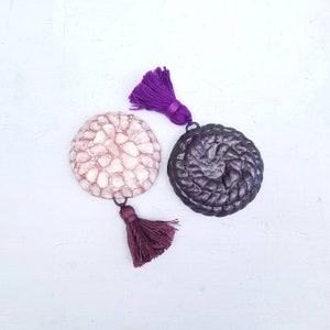 Paper Mache Compact Purse Mirror with Tassel: Vera