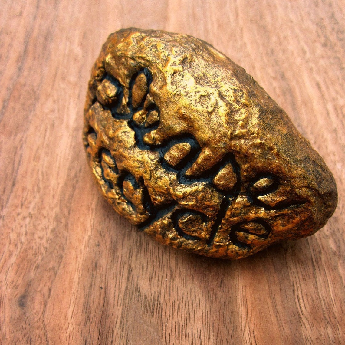 Paper Mache Rock Papier Mache With Words Sculpture PLEASE Etsy