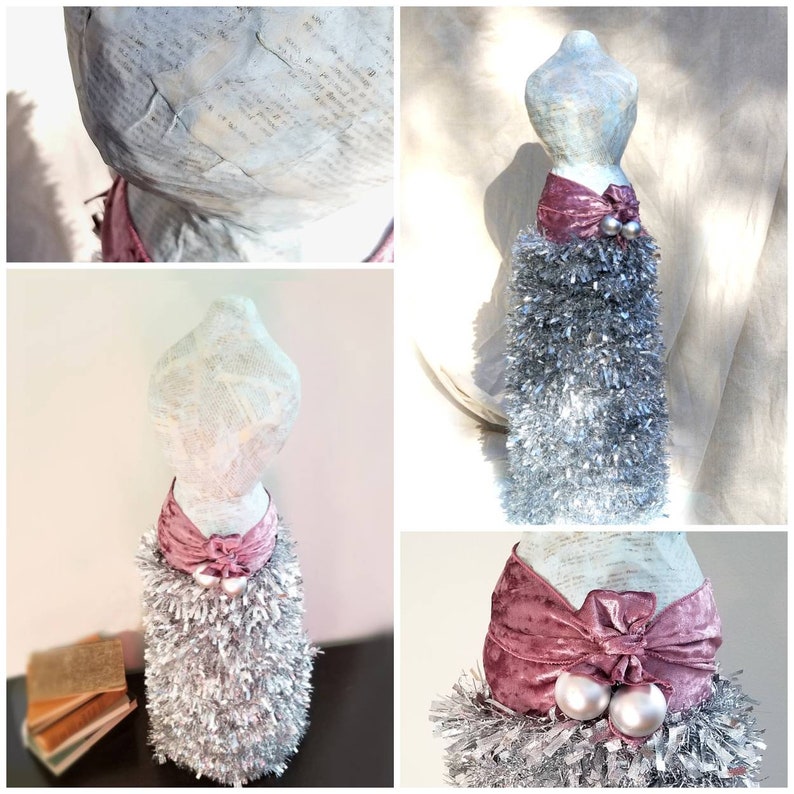 Rustic Paper Mache Tabletop Mannequin Christmas Trees Etsy