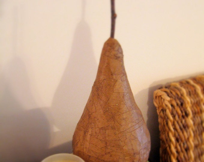 Giant Paper Mache Pear Rustic Papier Mache Sculpture Etsy