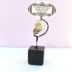 Paper Mache Keepsake: Miniature Papier Mache Lightbulb Note & Photo Holder
