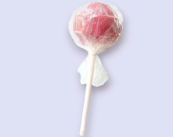 Giant Pink Paper Mache Lollipop, Colorful Decor Prop: Sugaburst