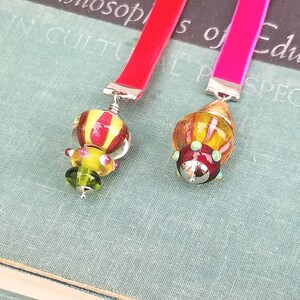 Beaded Velvet Ribbon Fancy Bookmarks: Felicidad