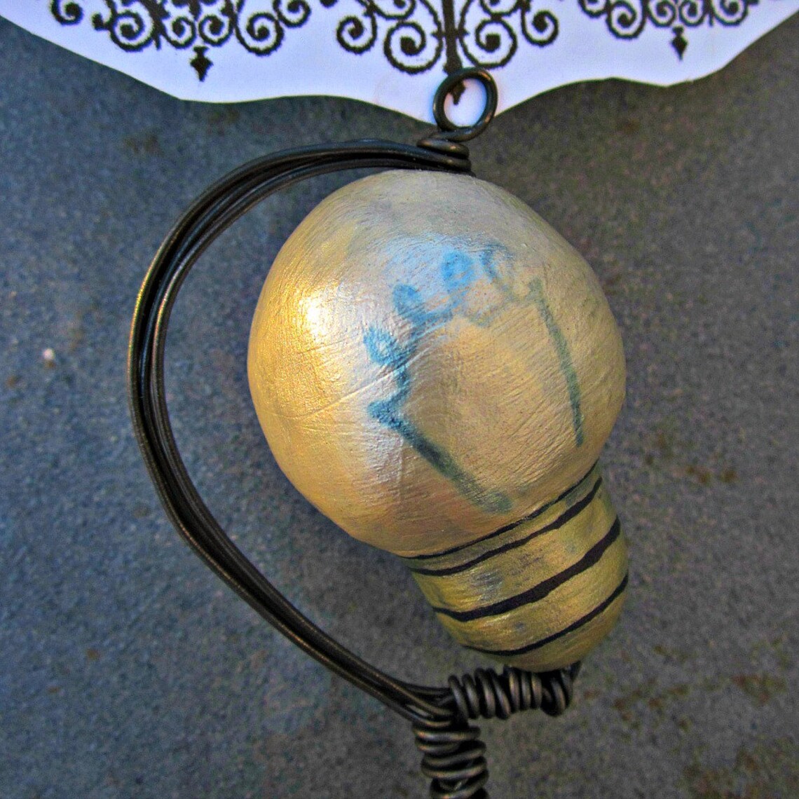 Paper Mache Keepsake Miniature Papier Mache Lightbulb Note & Etsy