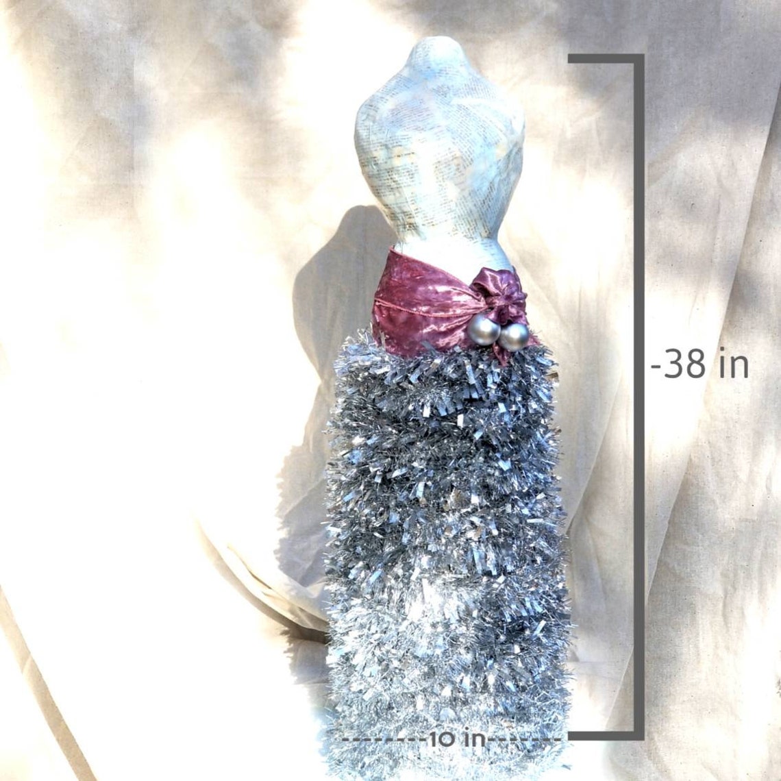 Rustic Paper Mache Tabletop Mannequin Christmas Trees Etsy