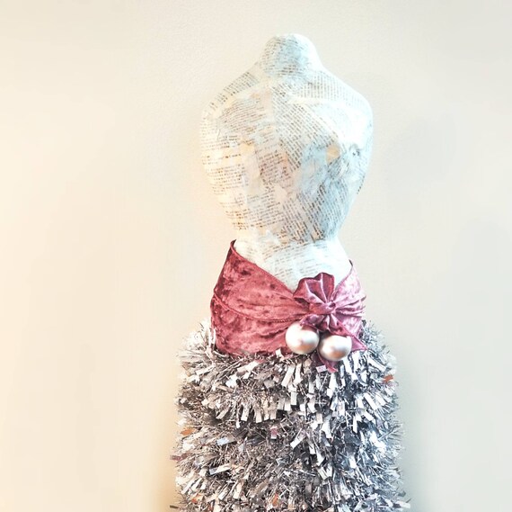 Rustic Paper Mache Tabletop Mannequin Christmas Trees Etsy