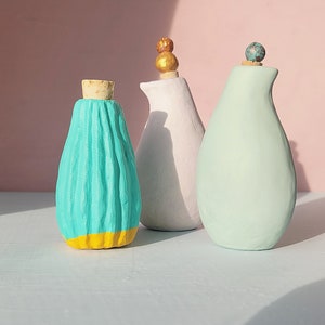 Miniature Paper Mache Wet Vase Series: Capri