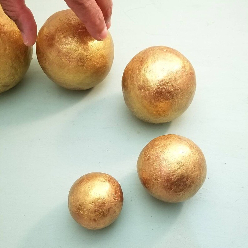 Paper Mache Balls Rustic Papier Mache Decorative Nesting Etsy