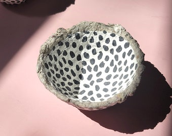 Mini Polka Dot Paper Mache Bowl: Getty