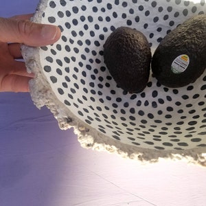 Polka Dot Rustic Paper Mache Fruit Bowl: Letty MADE to ORDER image 6
