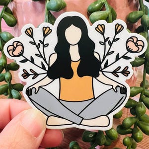 Weatherproof Vinyl Sticker! Girl with flowers