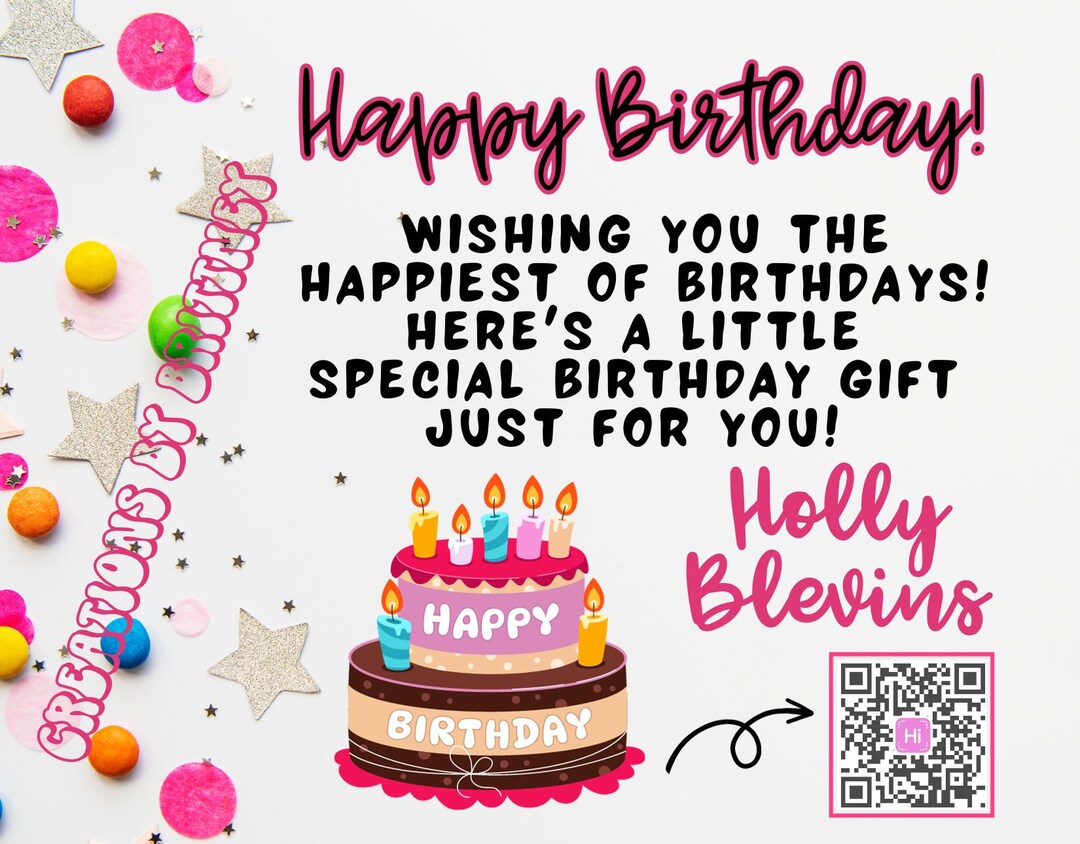 Custom Birthday Card With QR Code! - Etsy