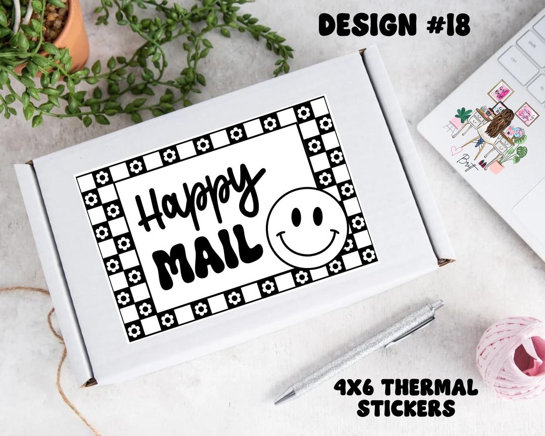 4x6 Thermal Packaging Stickers - Design #18 Happy Mail - Etsy