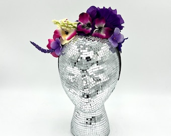 Purple Pansy Flower Crown: Violet Floral Headband