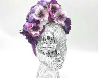 Alice in Wonderland: Pansy Headband with Ranunculous and Mini Poppies