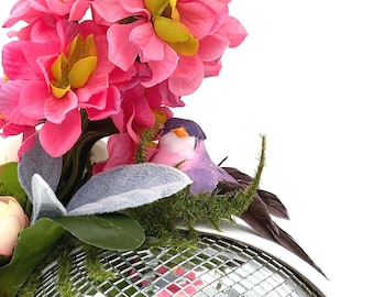 Spring Fascinator: Flowers, Fauna and Bird