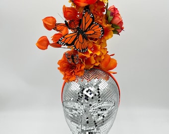 Orange Flower and Butterfly Headband