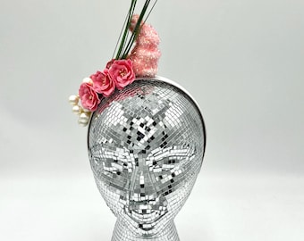 Easter Headband: Bunny, Flowers and Faux Pearls