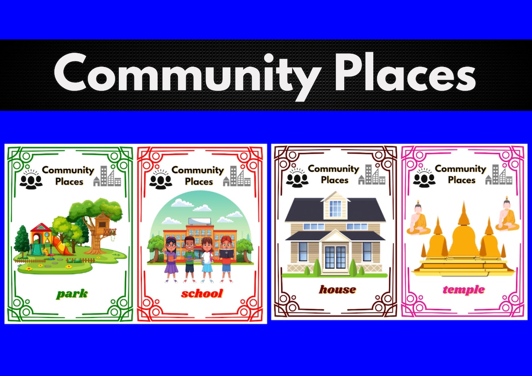 Buy Community Places Flashcards EAL ESL Bulletin Board Ideas Wordwall