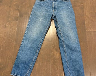 Vintage Lee Straight Leg Jeans Herren 30x29 (Tag 32x30) Blau Made USA Distressed