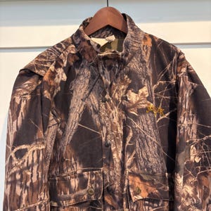 Chaqueta de caza vintage ScentLok para hombre, talla grande, camuflaje Mossy Oak, cremallera completa, botones a presión, bomber, fabricada en EE. UU. imagen 4
