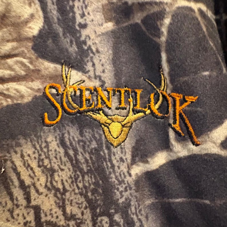 Chaqueta de caza vintage ScentLok para hombre, talla grande, camuflaje Mossy Oak, cremallera completa, botones a presión, bomber, fabricada en EE. UU. imagen 2