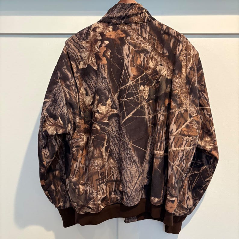 Chaqueta de caza vintage ScentLok para hombre, talla grande, camuflaje Mossy Oak, cremallera completa, botones a presión, bomber, fabricada en EE. UU. imagen 7