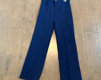 Vintage 70s Red Leaf Navy School Uniform Pants Boys Youth Japan Straight Leg