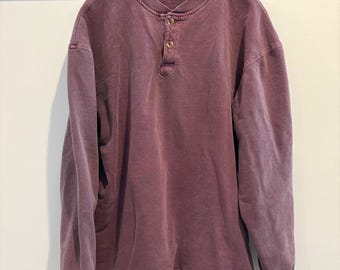 VTG McIntosh & Seymour Henley-sweater groot paars rugby dik katoen VS