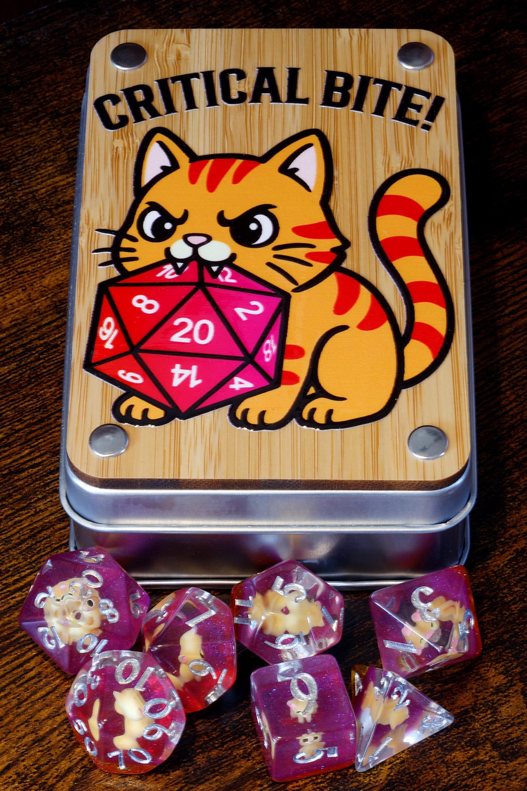 Bite Box Set Critical Bite Box Dice Set and Box Game Kit – Orange Tabby Polyhedral ...