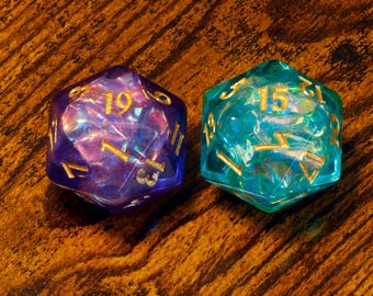 Arcane Opal Large D20 Dice collection - Extra Large D20 - Oversized  dice for DnD, Tabletop rpg games, Dice for DnD, - TTRPG Game Kit