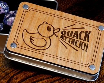 Quack Attack !!! Dice box, Ducklings dice set, Dice with duck inside, Role Playing games dice, dungeons and dragons